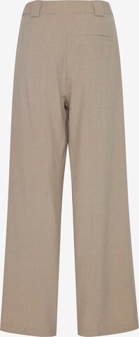 ICHI Wide Leg Laskoshousut värissä beige