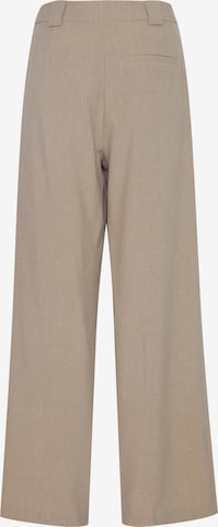 ICHI Wide leg Veckad byxa i beige