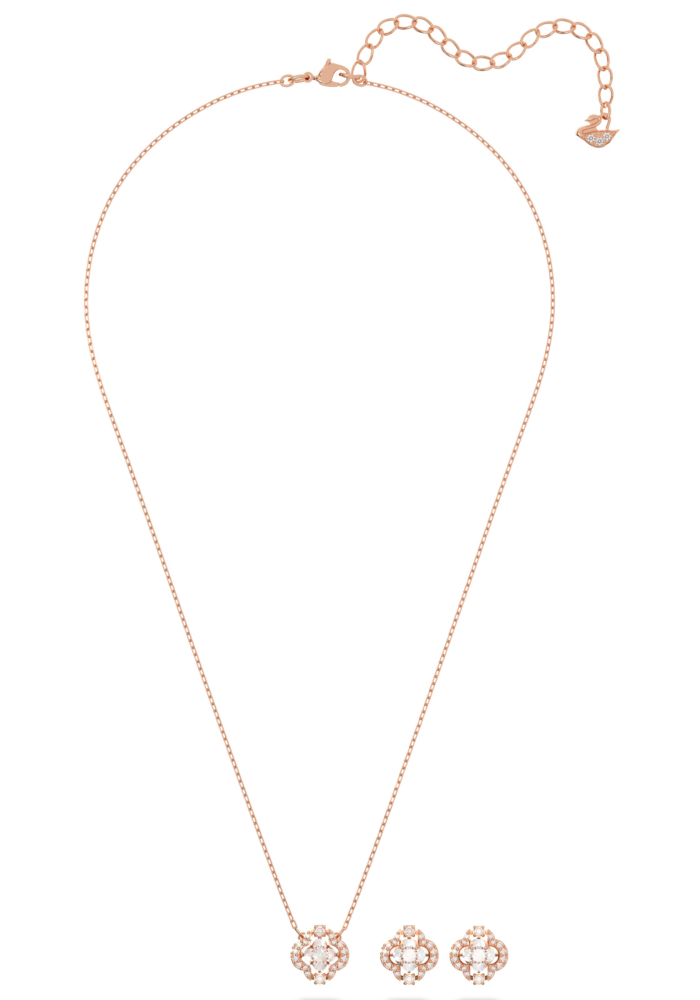 Swarovski Schmuckset in Gold: Vorderseite