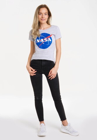 LOGOSHIRT Shirt 'NASA' in Grijs