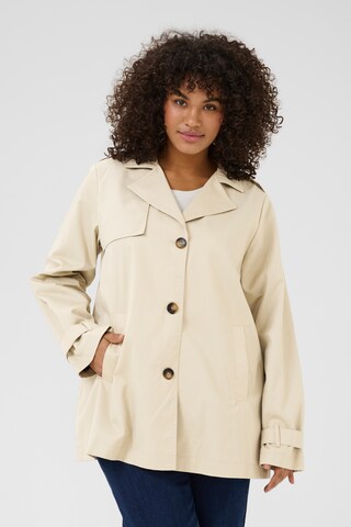 KAFFE CURVE Between-season jacket 'Tricia' in Beige: front