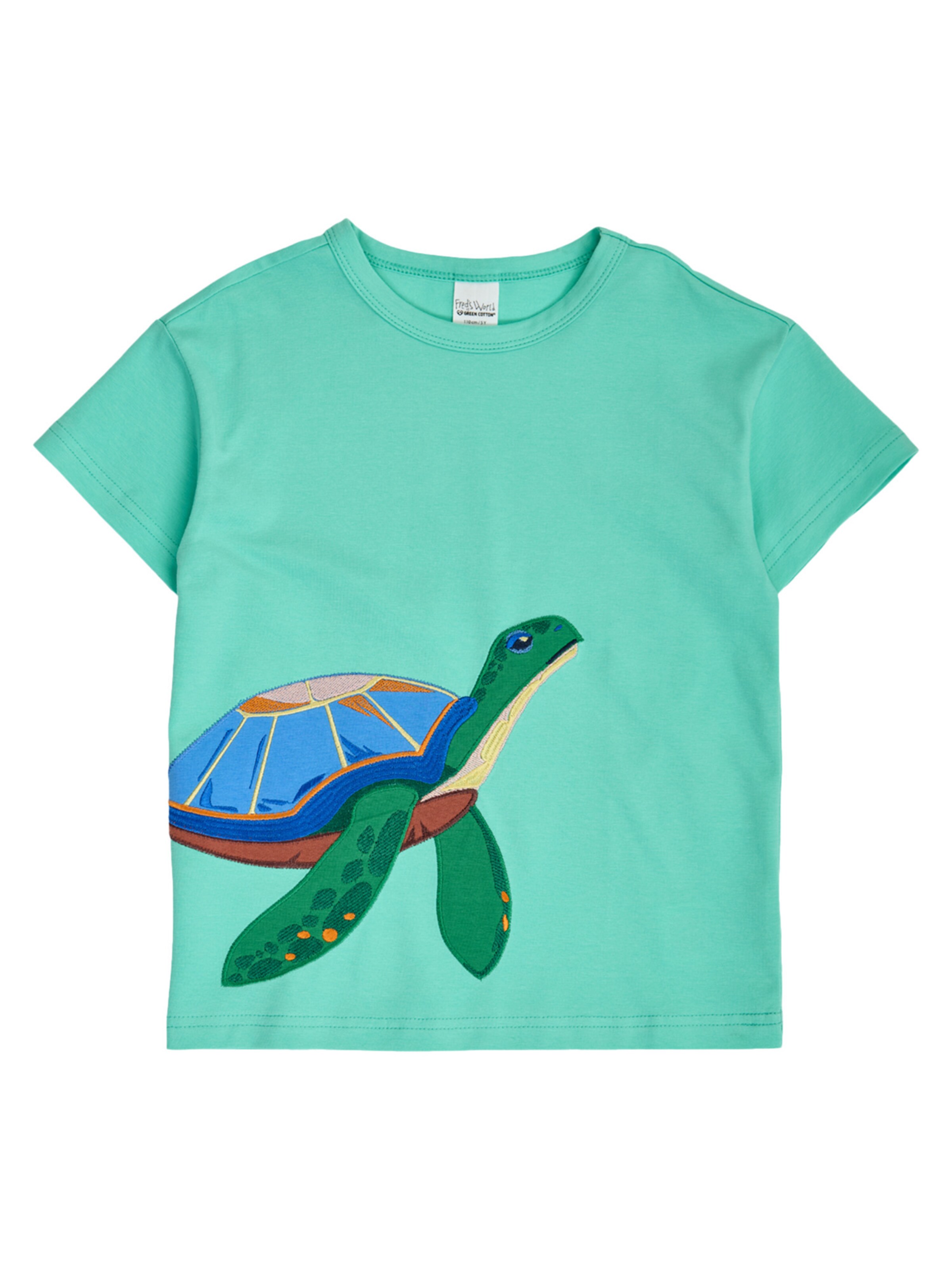 T-Shirt Fred's World by GREEN COTTON en vert : devant