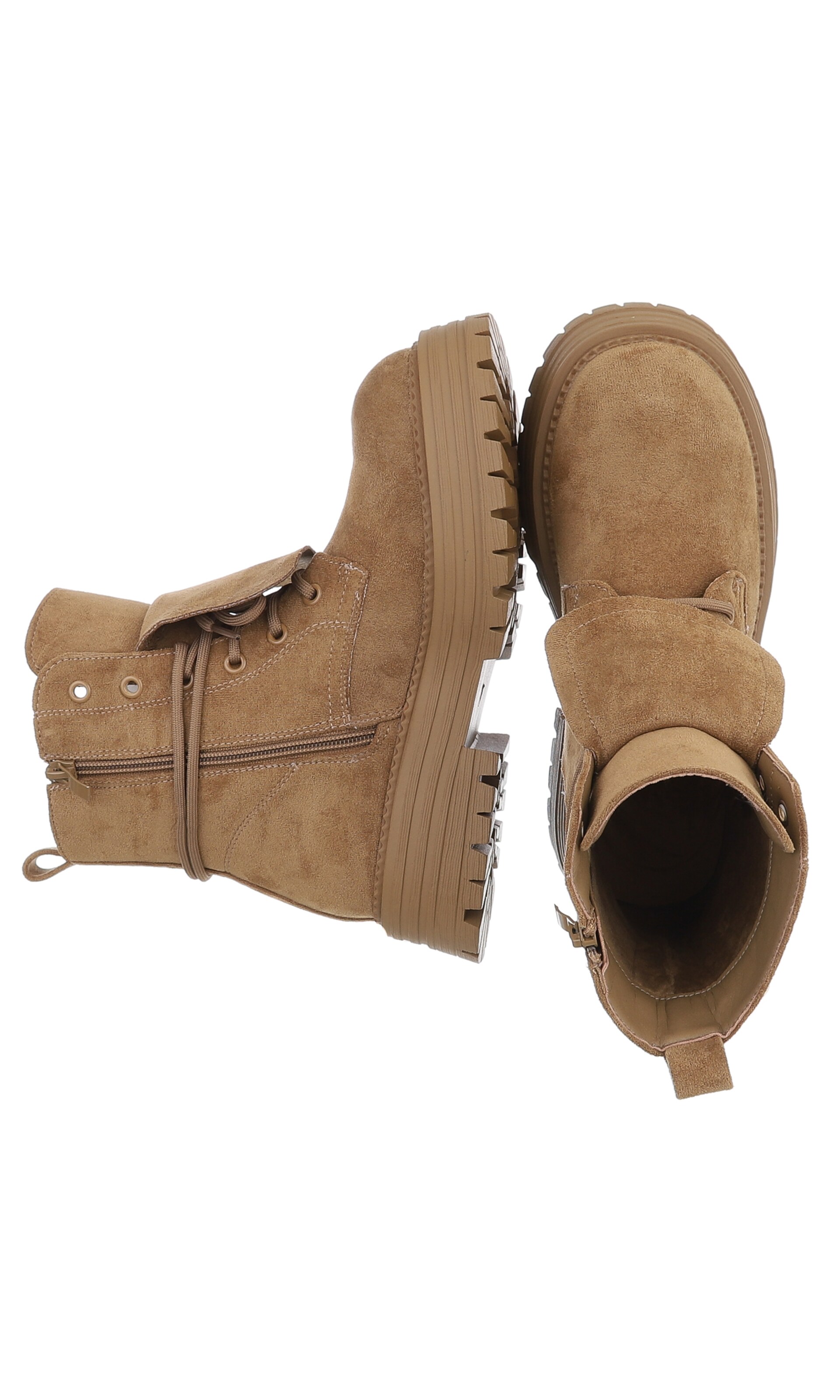 Ital-Design Schnürstiefelette in Braun