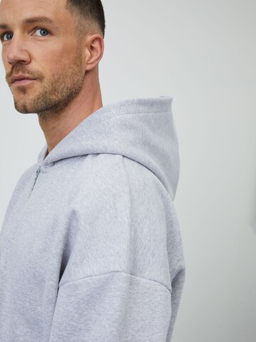 DAN FOX APPAREL Sweatjacke 'Bent' in Grau