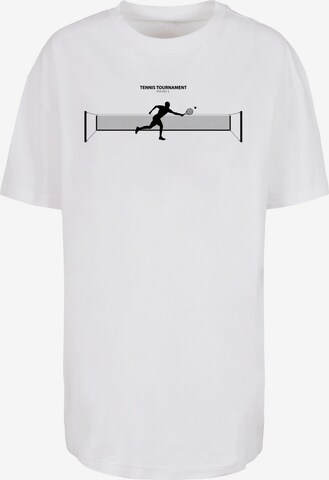 T-shirt 'Tennis Round 1' Merchcode en blanc : devant