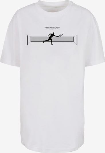 Merchcode T-shirt 'Tennis Round 1' en gris / noir / blanc, Vue avec produit