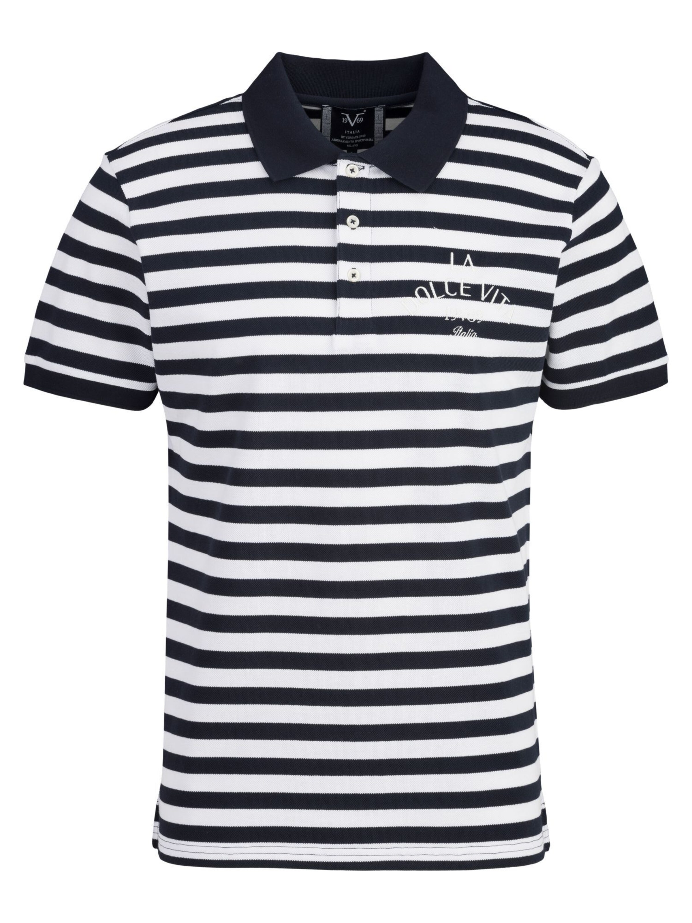 19V69 ITALIA Тениска 'Emilio' в синьо: отпред