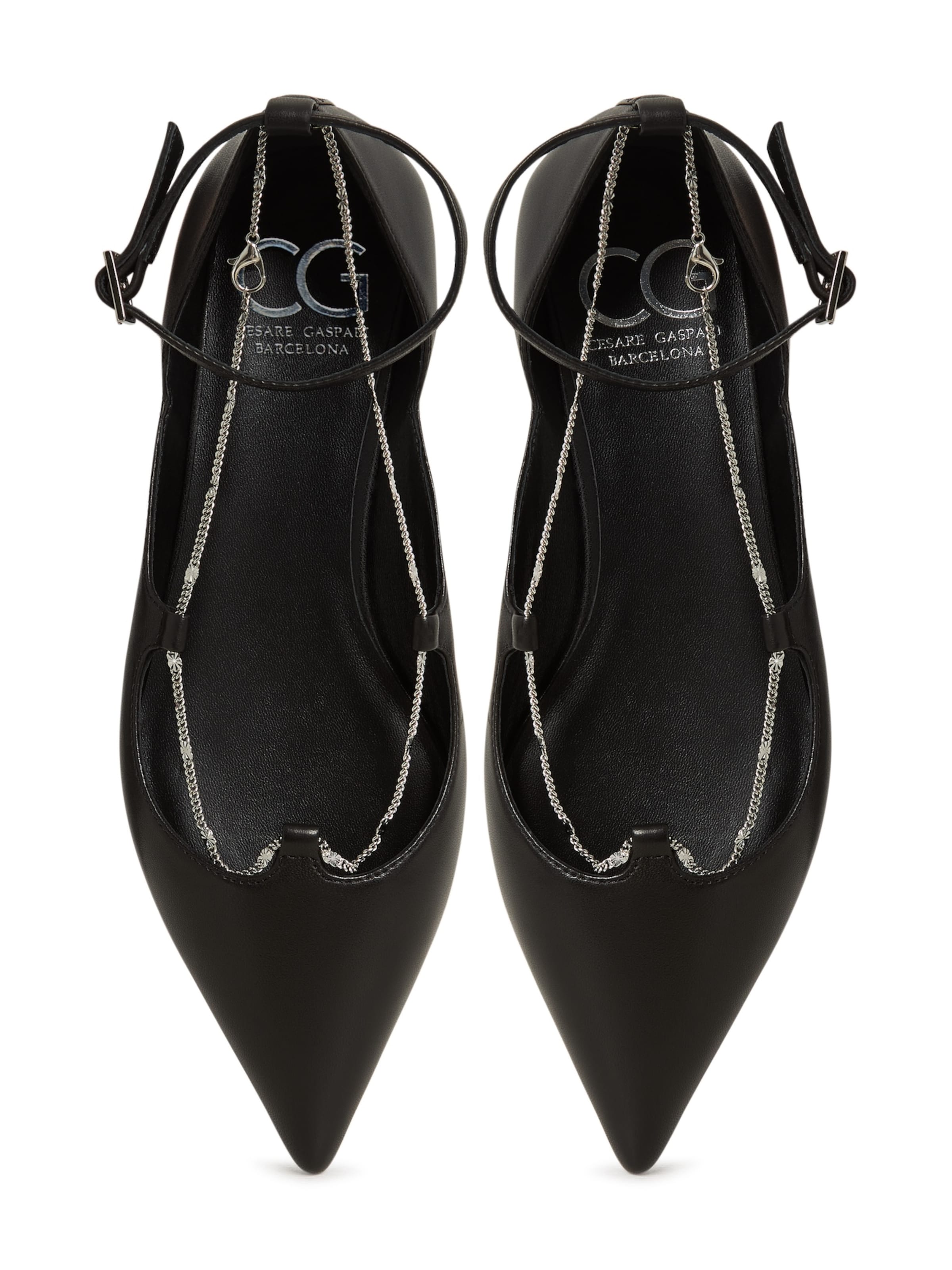 CESARE GASPARI Strap ballerina in Black