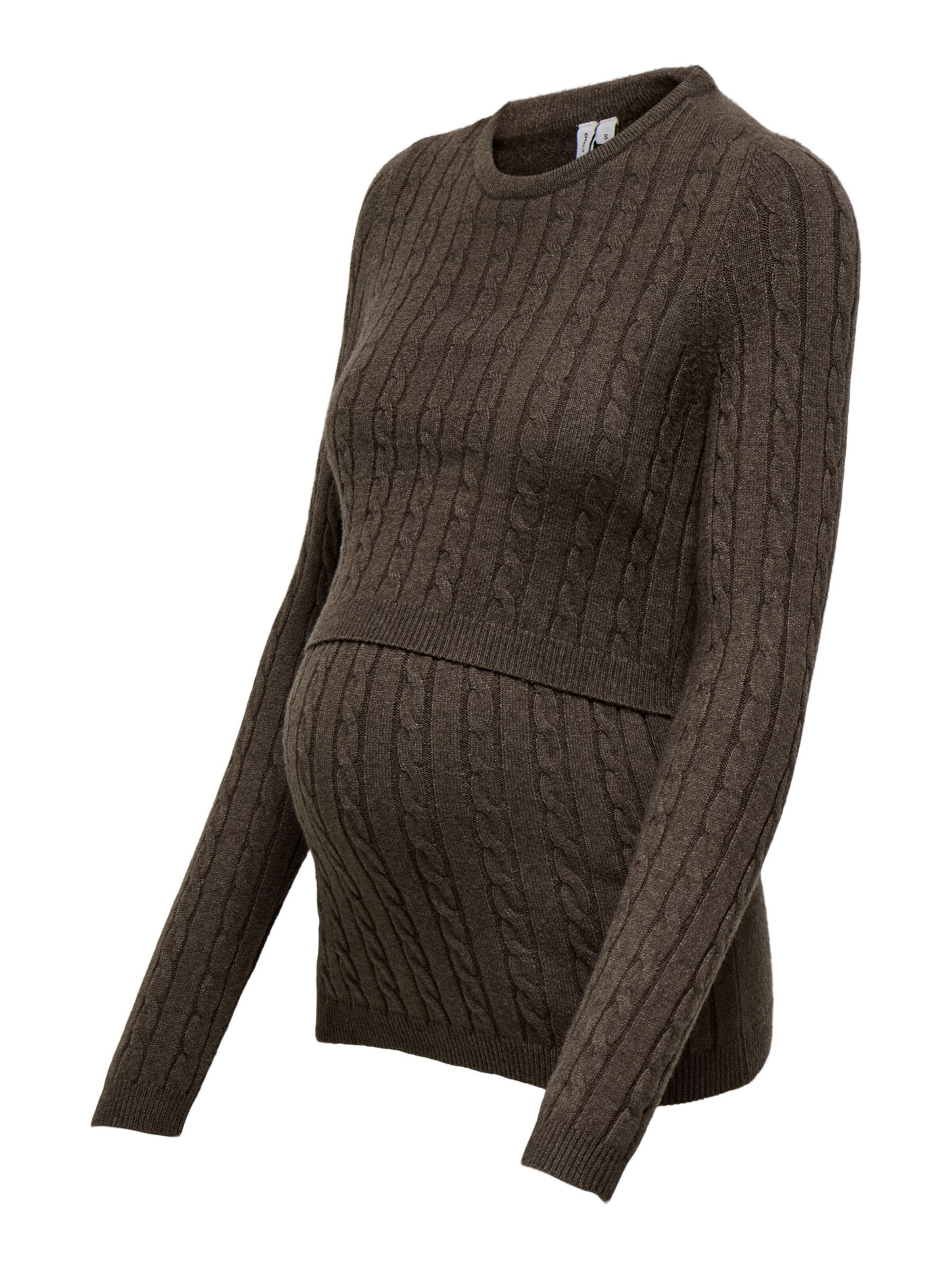 Only Maternity Sweater 'OLMMera' in Brown: front