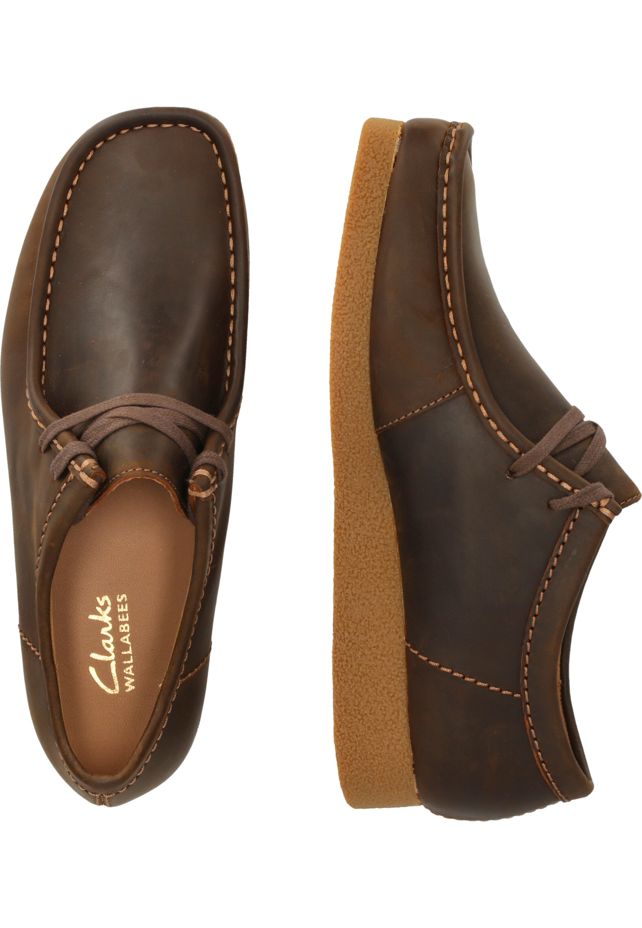 CLARKS Veterschoen 'Wallabee' in Bruin