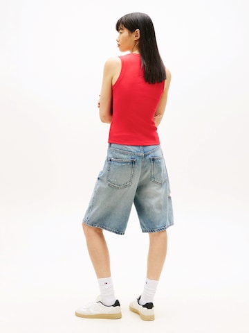 raudona Tommy Jeans Palaidinė be rankovių 'ESSENTIAL'