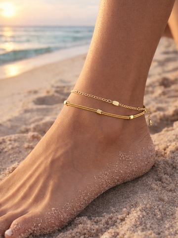Pure Schmuck Foot Jewelry 'Double Line' in Gold: front