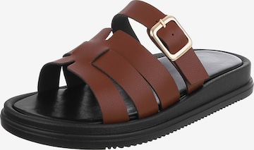 Ital-Design Mules in Brown: front