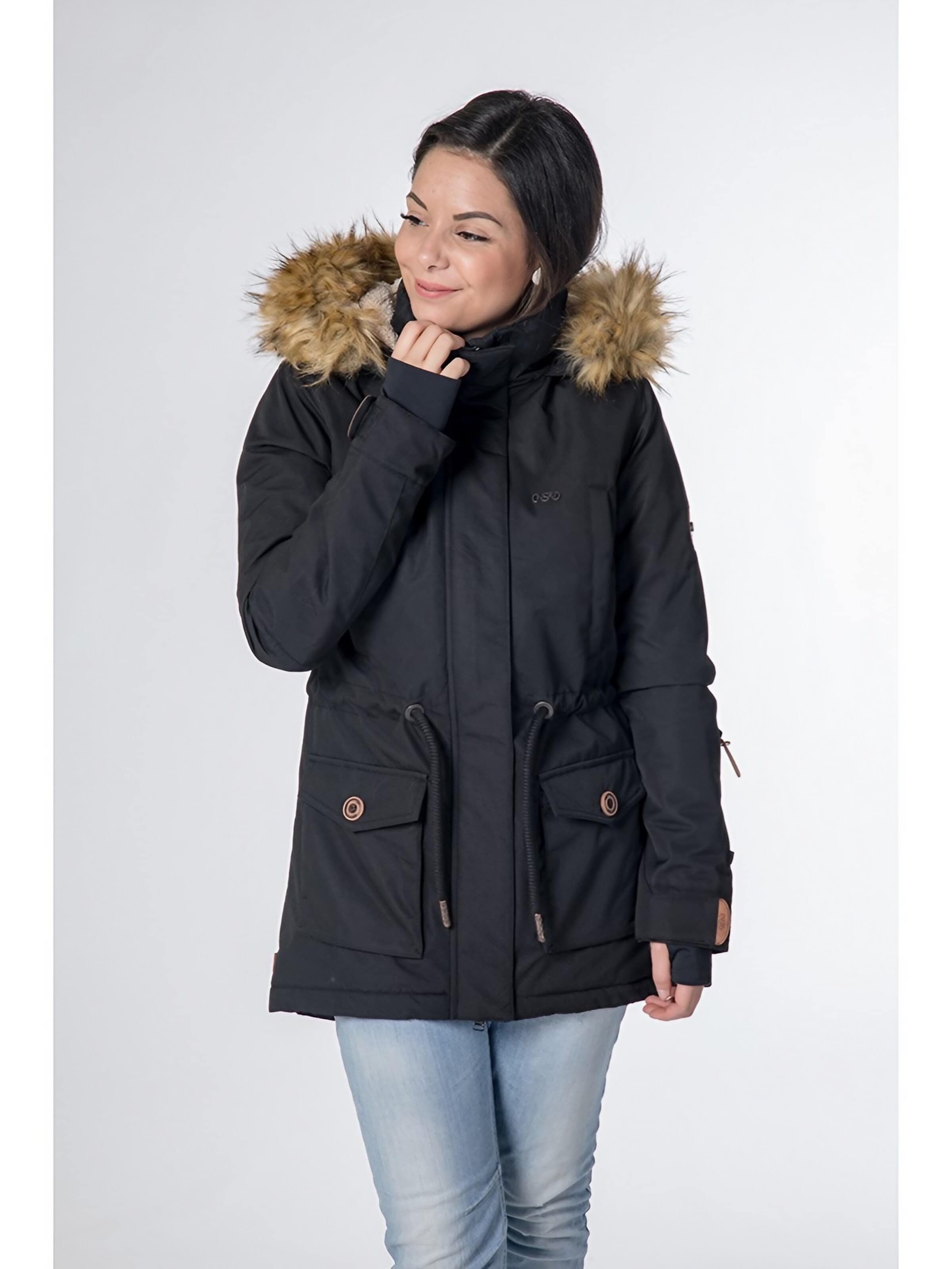 Veste d’hiver 'ABBEY FLORA' CNSRD en noir : devant