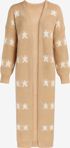 Elara Lang cardigan i beige: forside