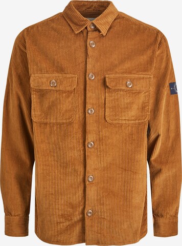 JACK & JONES Comfort fit Button Up Shirt 'Darren' in Brown: front