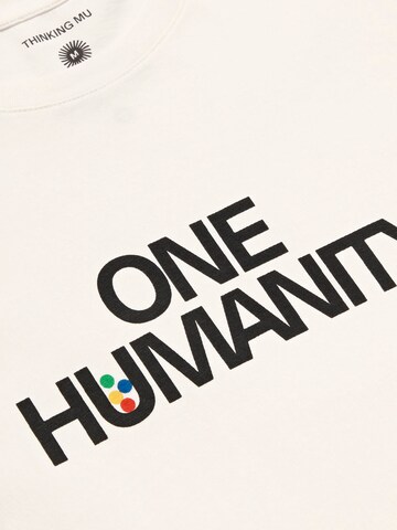 T-Shirt 'One Humanity' Thinking MU en blanc