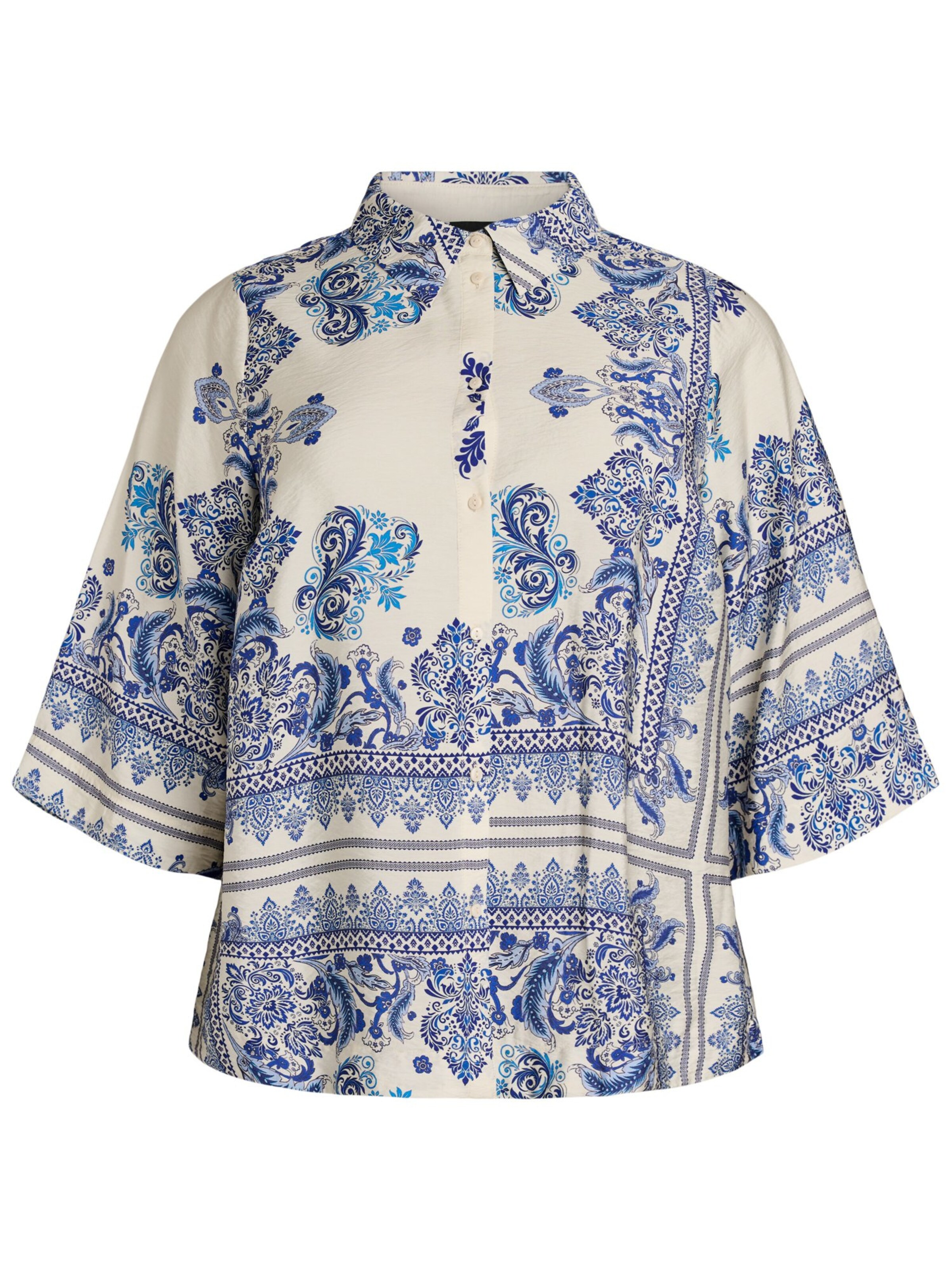 Camicia da donna 'Mestea' di Zizzi in blu: frontale