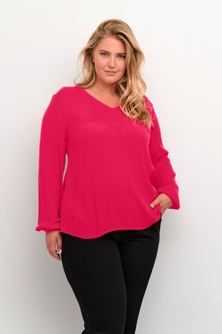 KAFFE CURVE Blouse 'Cami' in Pink: front