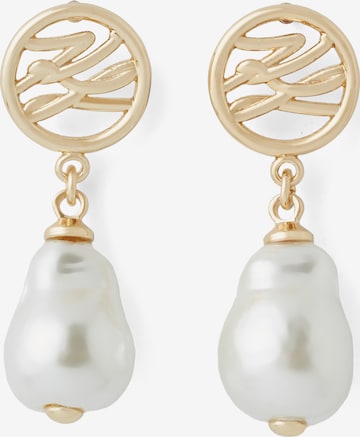 Boucles d'oreilles Karl Lagerfeld en or : devant