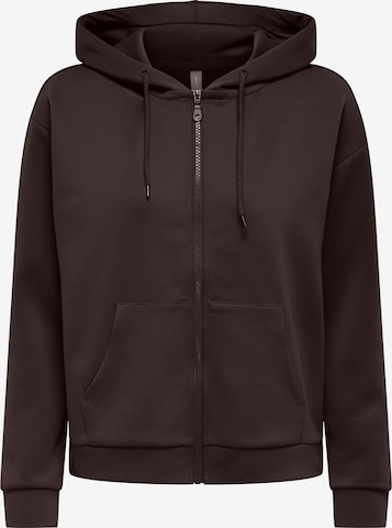 Veste de survêtement ONLY PLAY en marron : devant