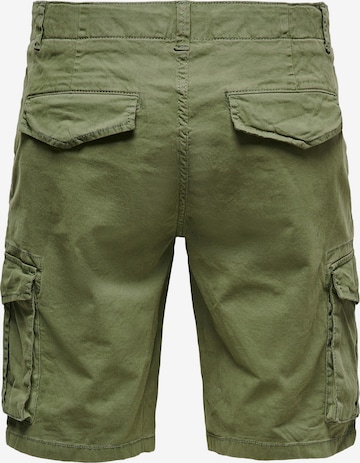 Only & Sons tavaline Klapptaskutega püksid 'Mike', värv roheline