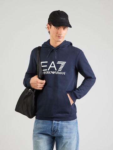 EA7 Emporio Armani Bluzka sportowa w kolorze niebieski: przód
