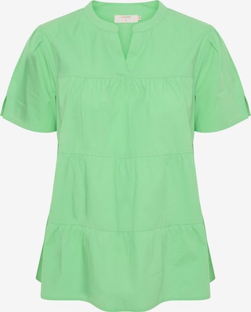 Cream Blouse 'Malinka' in Groen: voorkant