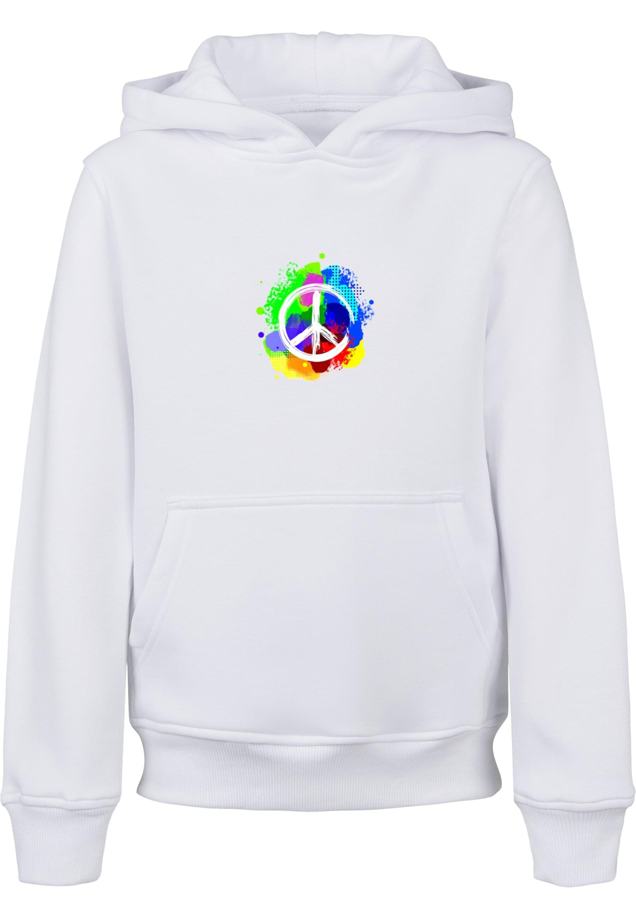 Merchcode Sweatshirt 'Peace - Graffiti' in White: front