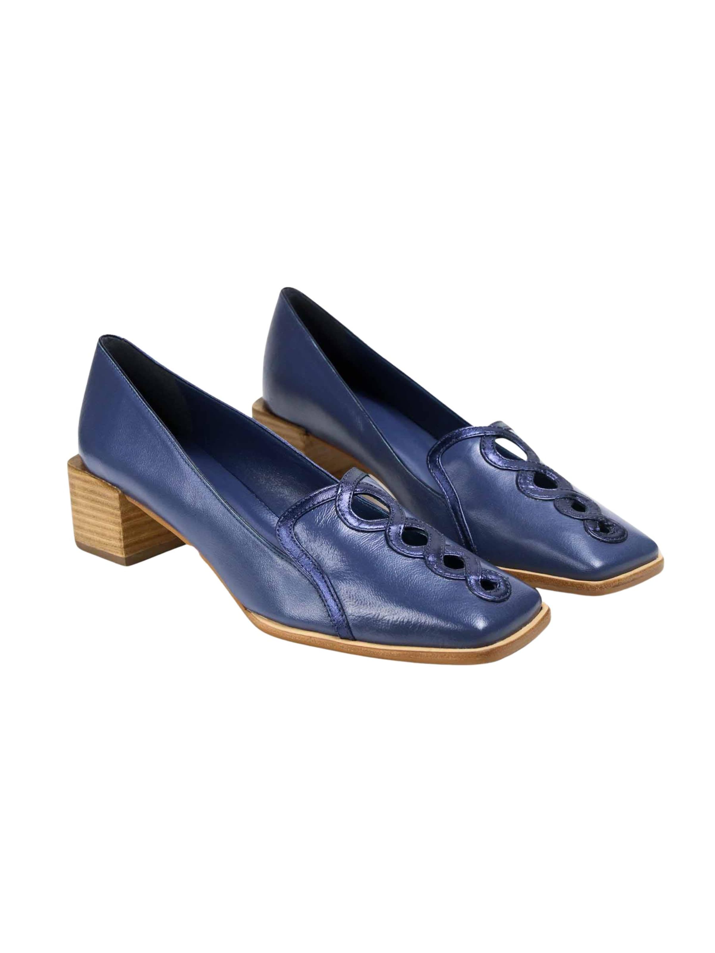 Mangara Atelier - Mocasines 'Mocassin Cordia en Cuir Bleu' en azul