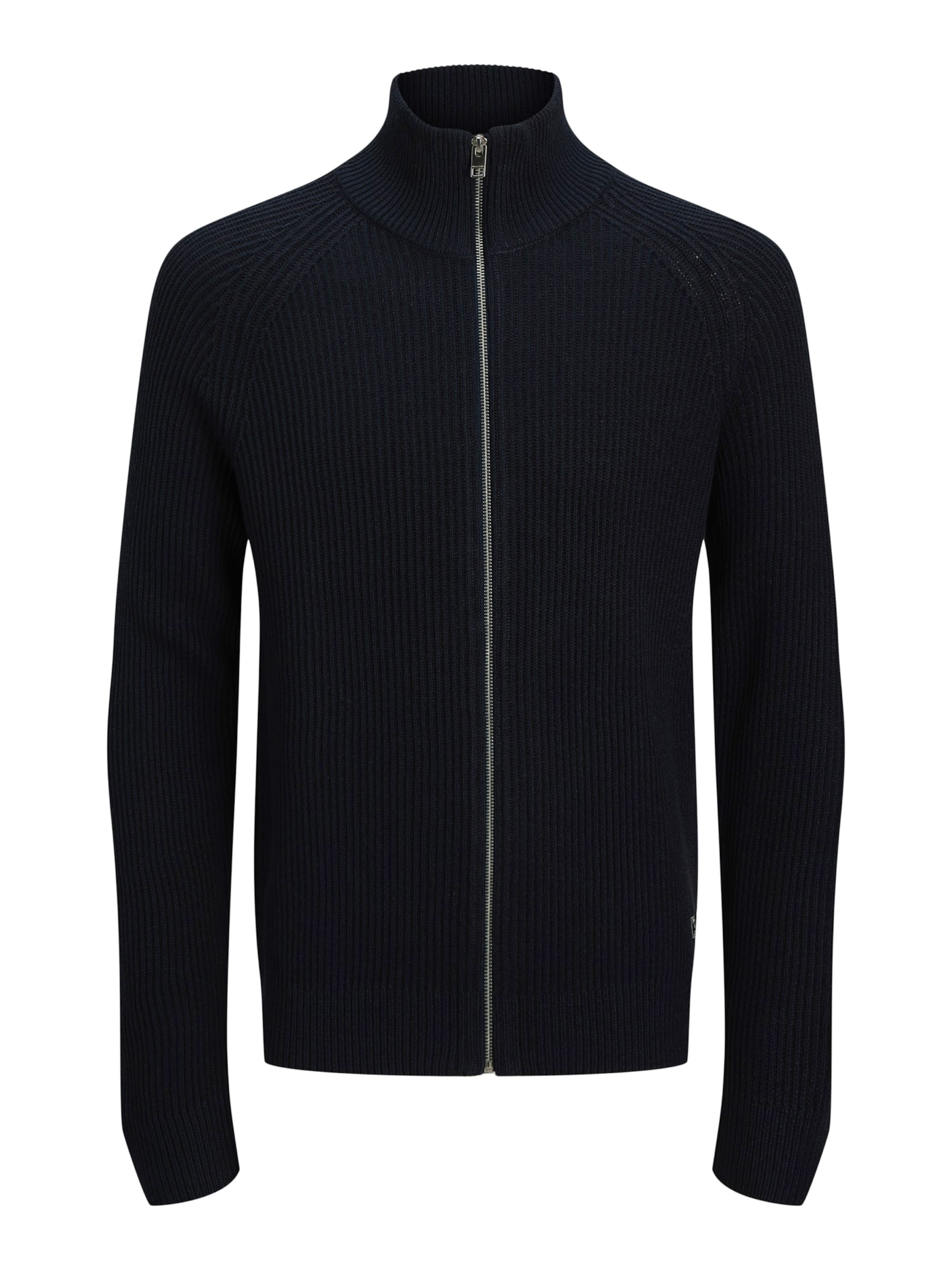 JACK & JONES Knit cardigan 'JJPANNEL' in Blue: front