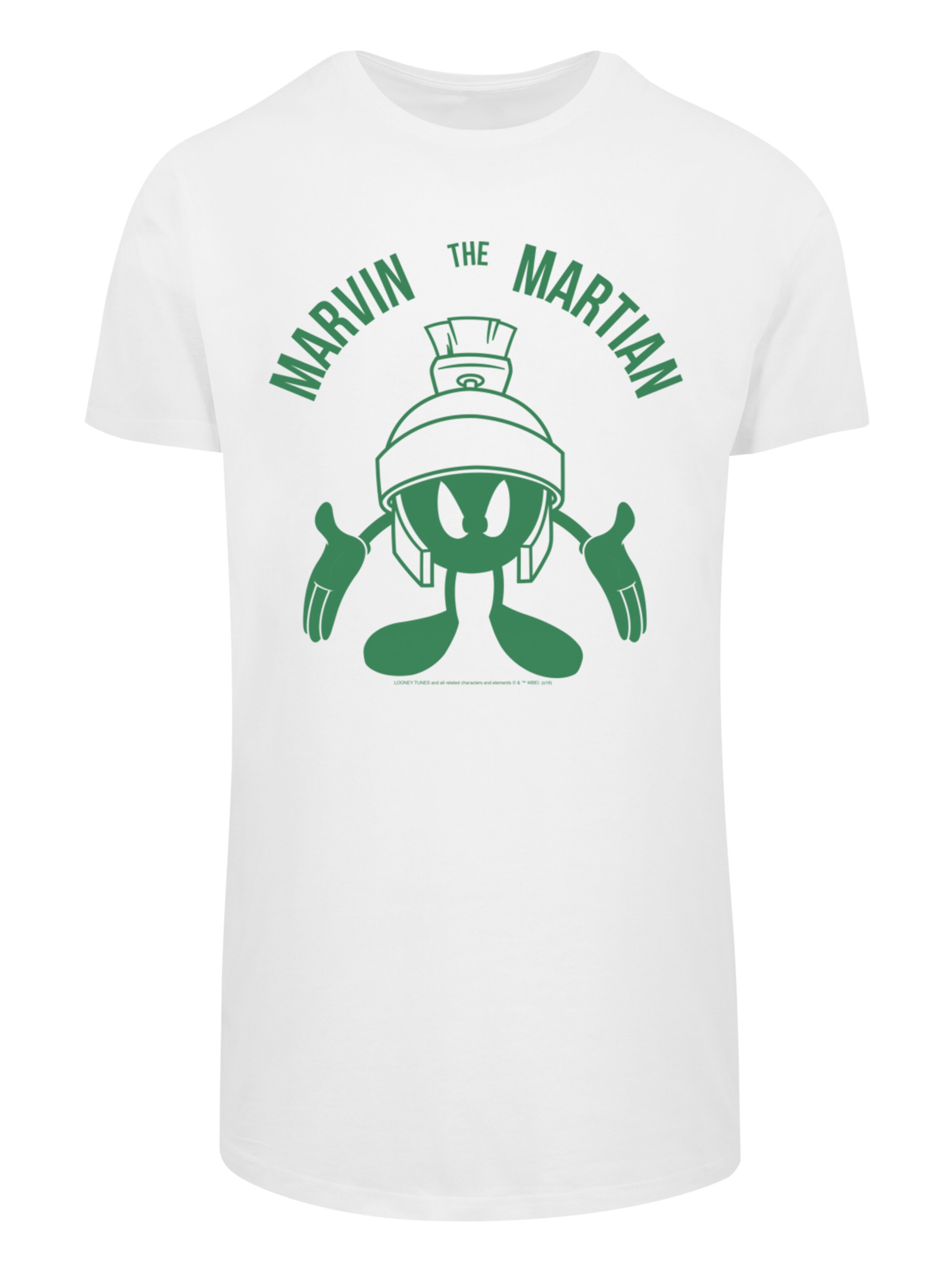 F4NT4STIC Shirt 'Looney Tunes Marvin The Martian' in Wit: voorkant