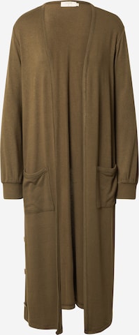 Cream Knitted Coat 'Sally' in Green: front