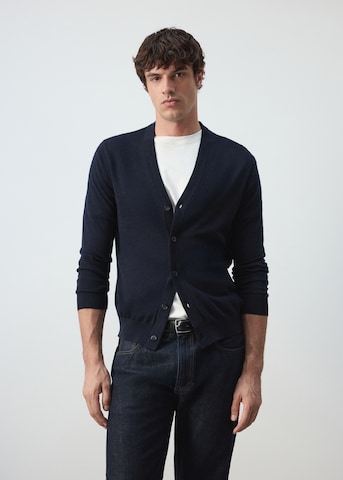 MANGO MAN Gebreid vest 'WILLYC-I' in Blauw: voorkant