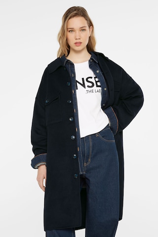 SENSES.THE LABEL Between-Seasons Coat in Blue: front