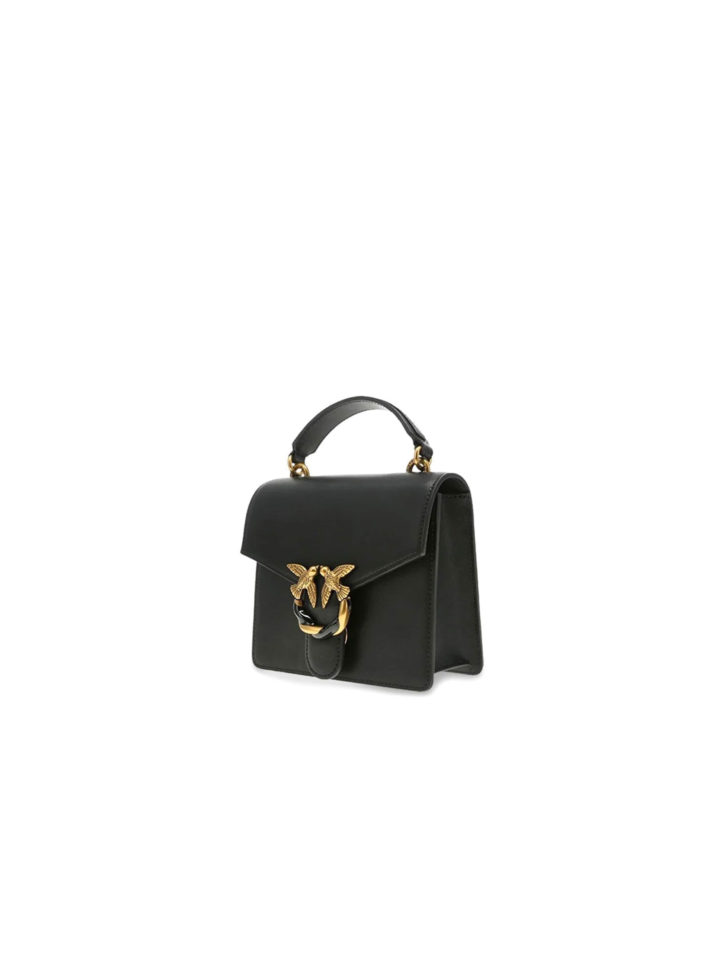 Borsa a mano 'Love Mini Top Handle Simply Je Cl Vit. Seta' di PINKO in nero