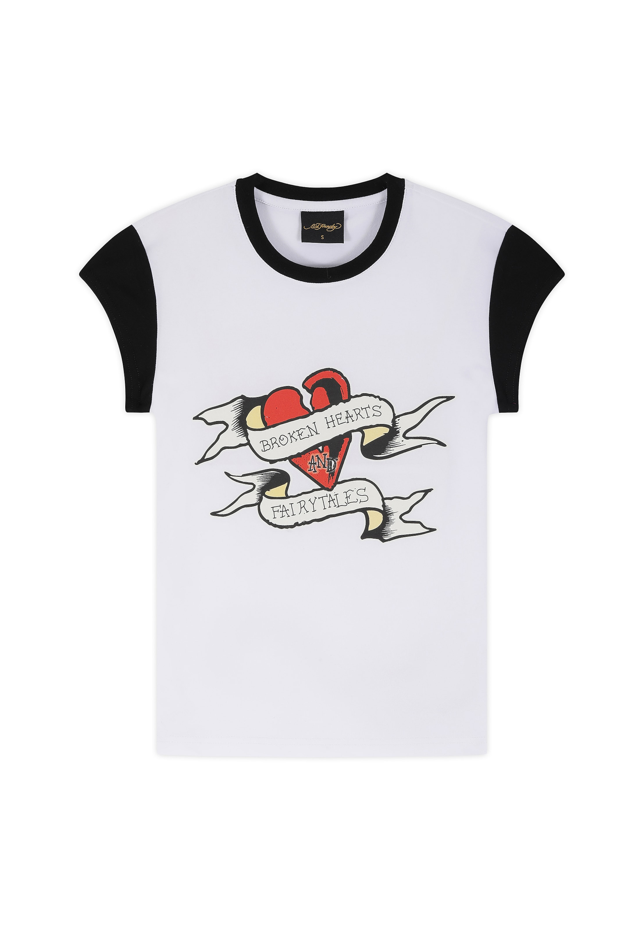 Ed Hardy T-Shirt 'Broken Hearts' in Weiß: Vorderseite