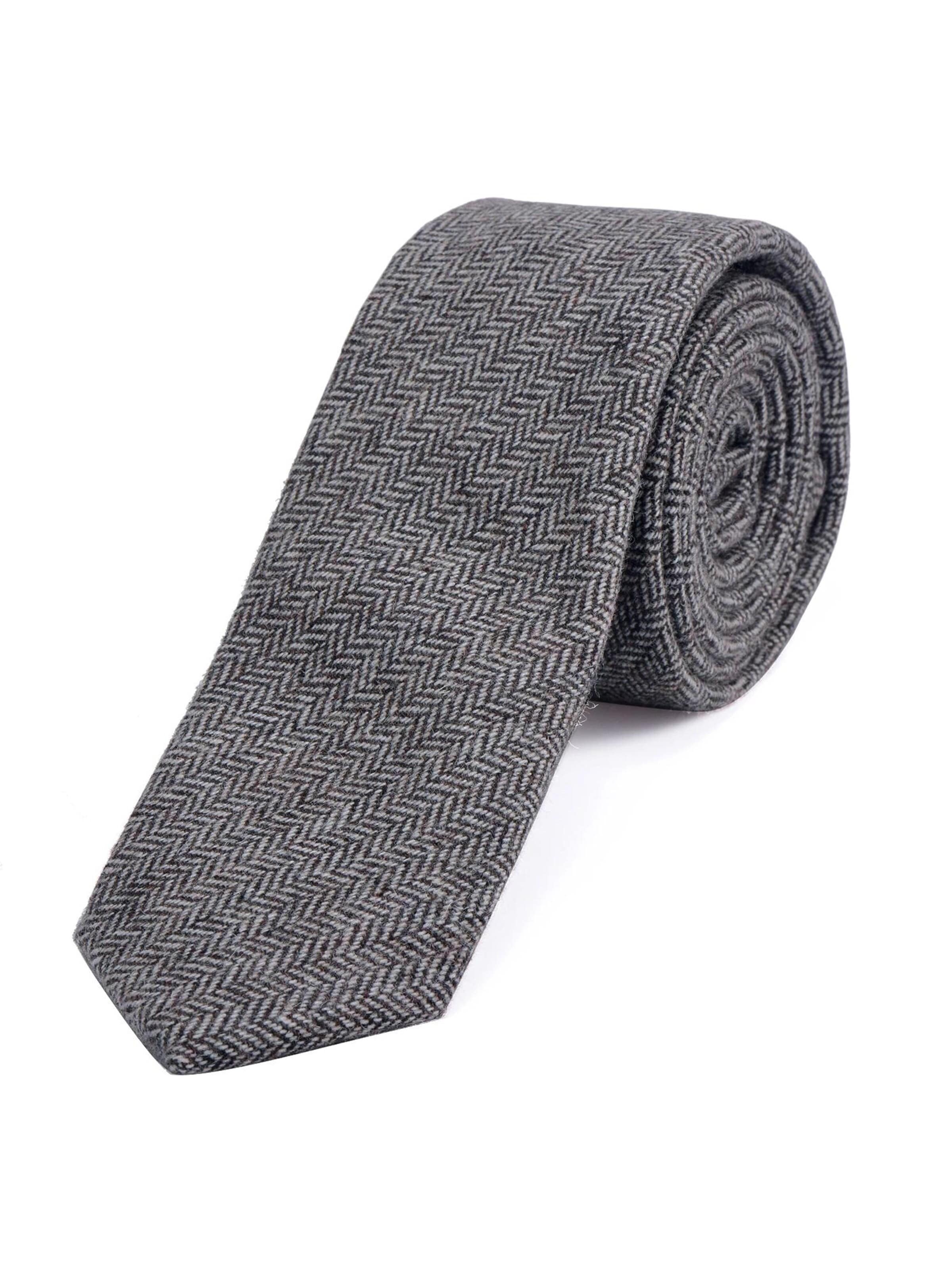 DonDon Krawatte 'DonDon Herren Krawatte 6 cm Baumwolle dunkelblau-creme kariert'‌‌‌‌‌‌‌‌‌‌ in Braun: Vorderseite
