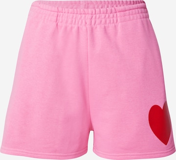 Regular Pantaloni 'Amour Paris' de la miss goodlife pe roz: față