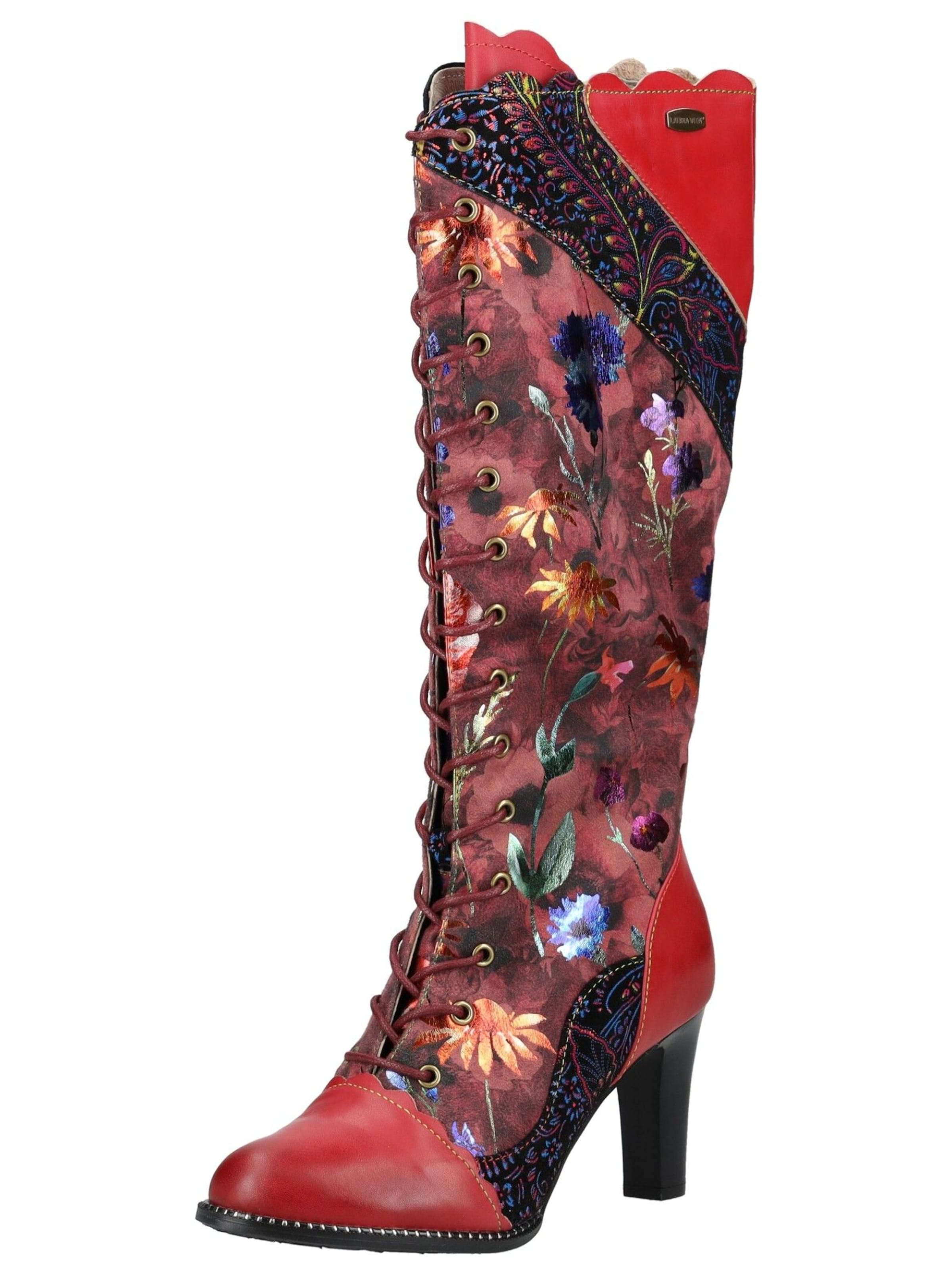 Laura Vita Lace-up boot in Red: front