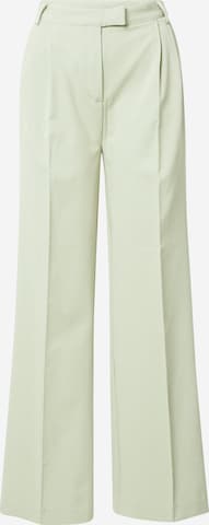 Another Label Szeroka nogawka Spodnie w kant 'Moore' w kolorze zielony: przód