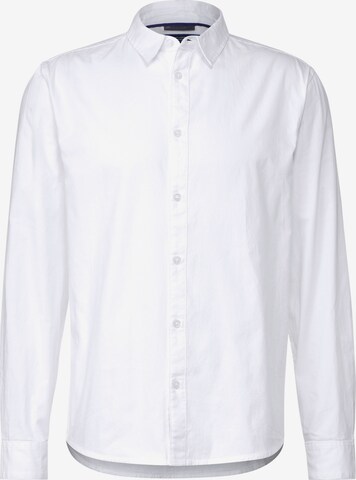 Street One MEN Regular fit Button Up Shirt 'Oxford ' in White: front
