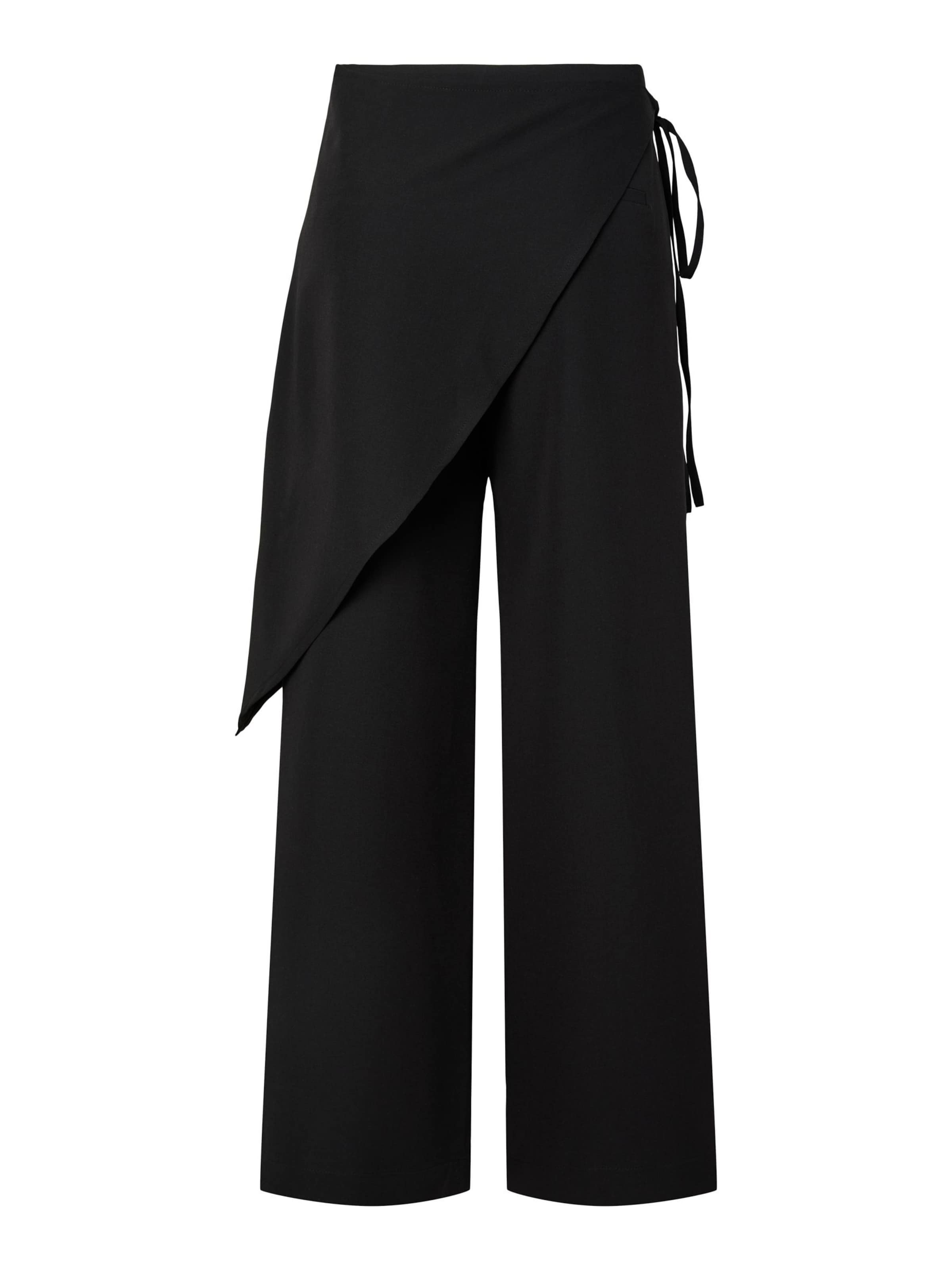 PIECES Wide Leg Hose 'PCJossaline' in Schwarz