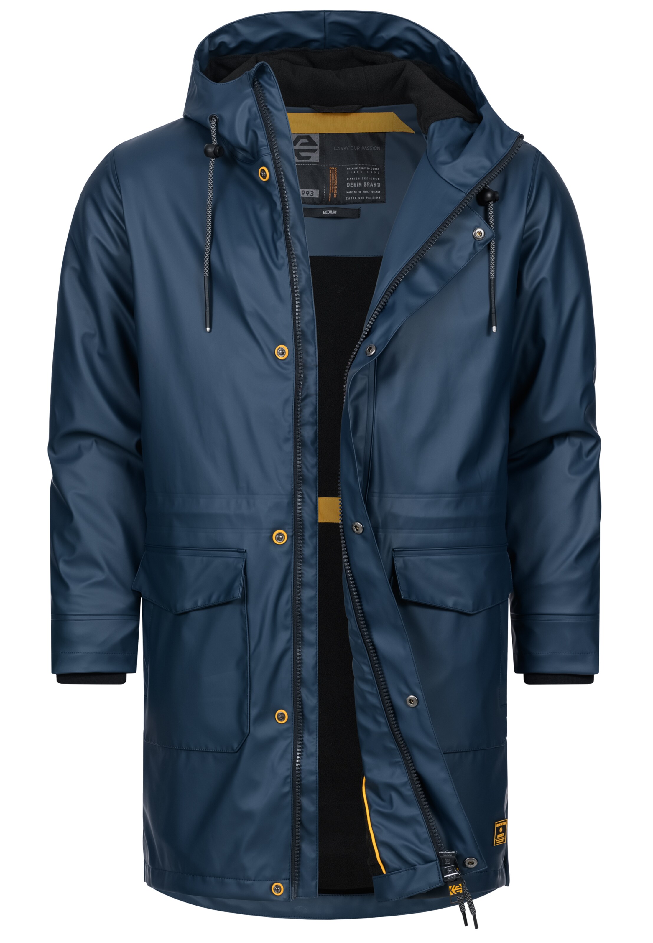 INDICODE JEANS Between-seasons coat 'Tommy' in Blue: front