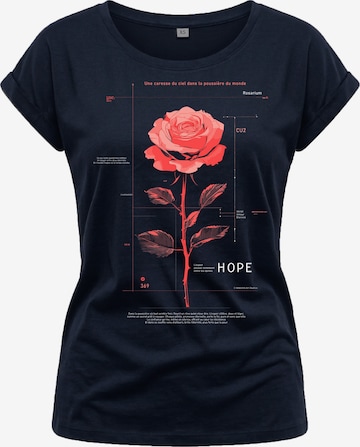 MAKAYA Shirt 'Pink Rose' in Blue: front