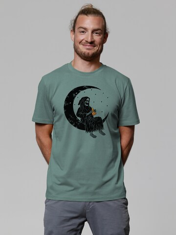 Maglietta 'Pizza for life' di Watapparel in verde: frontale