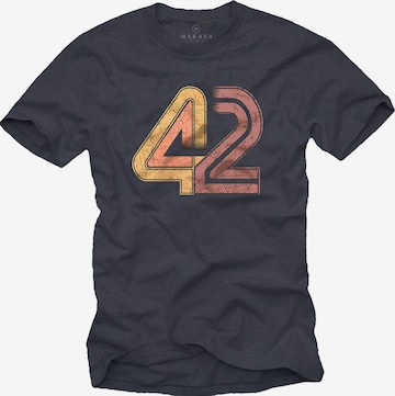 MAKAYA Shirt '42 The Answer' in Grey: front