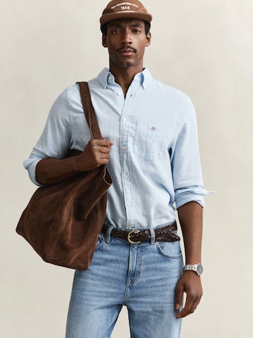GANT - Regular Fit Camisa clássica em azul: frente