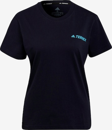 adidas Terrex Performance Shirt 'Mountain Fun Graphic' in Blue: front