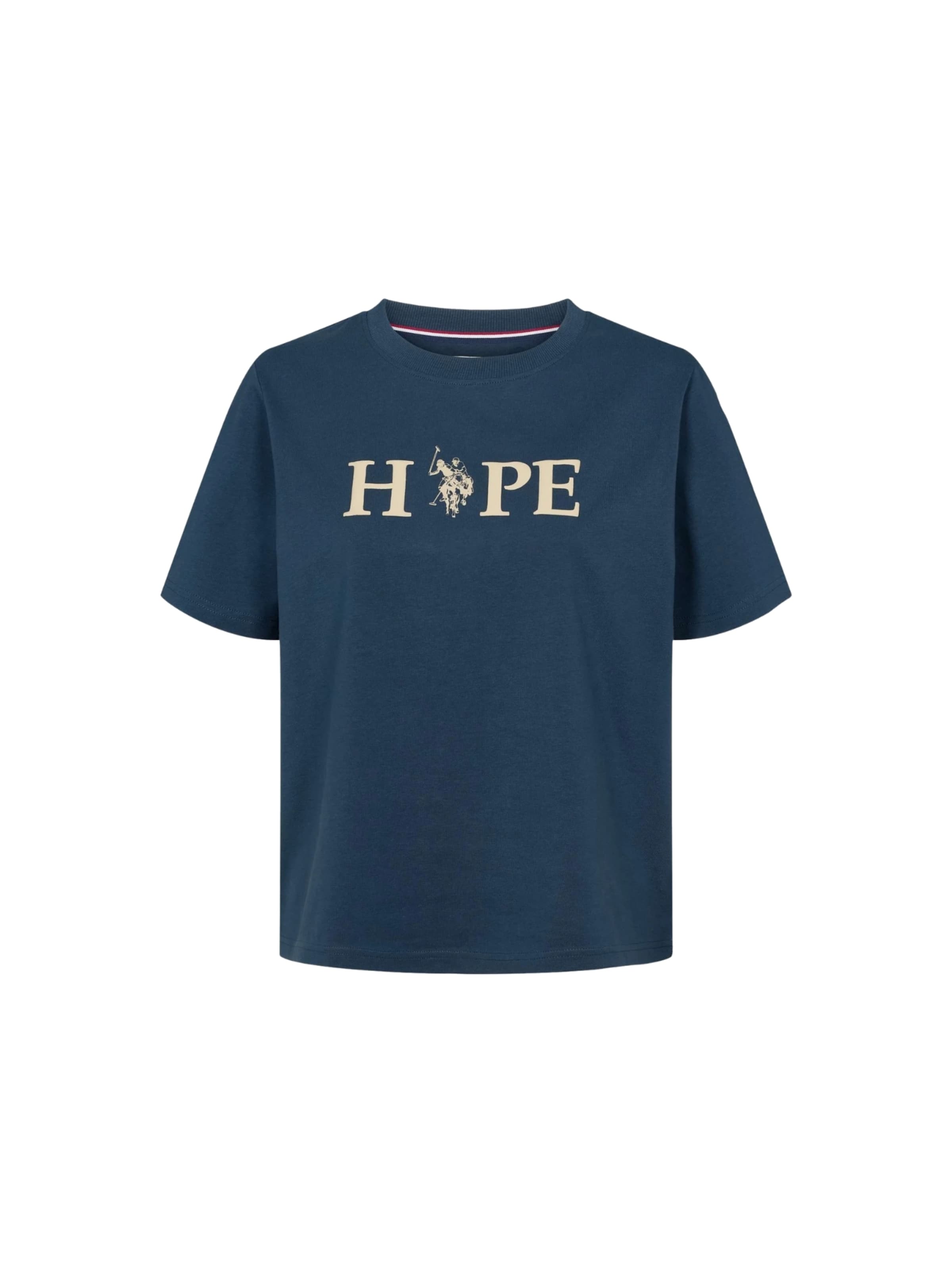 U.S. POLO ASSN. T-shirt 'Felia' en bleu foncé / jaune pastel, Vue avec produit